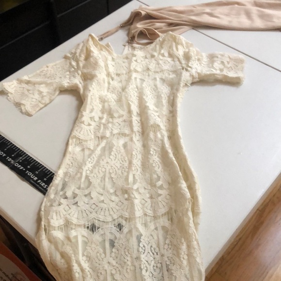XXXI ROMANTIC Size 2 or small ivory lace dress nude lining NWT - Picture 4 of 15
